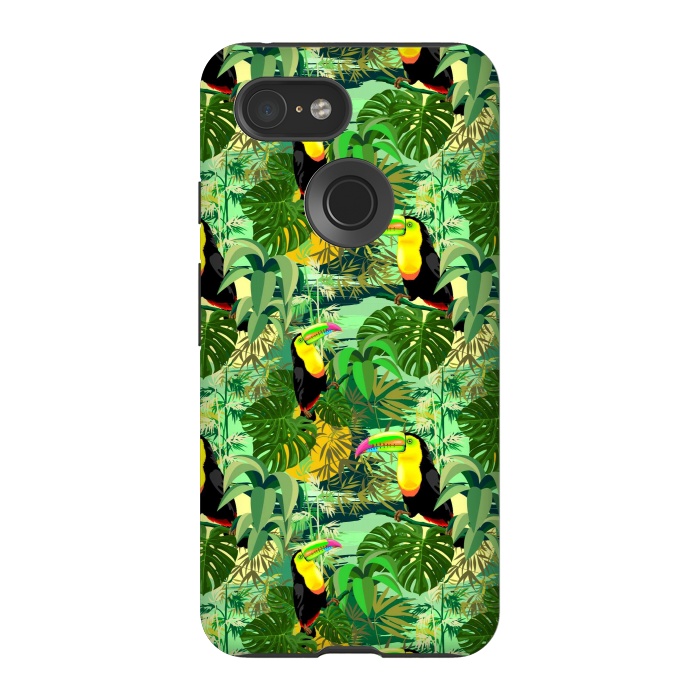 Pixel 3 StrongFit Toucan in Green Amazonia Rainforest  by BluedarkArt