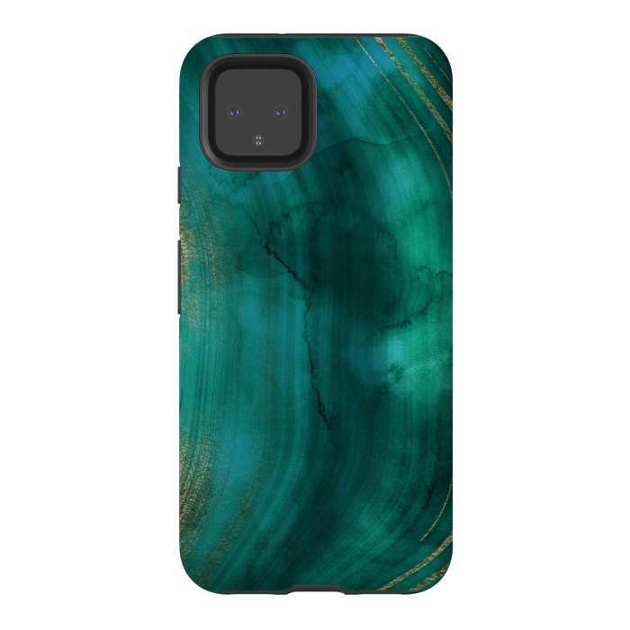 Pixel 4 StrongFit Green Malachite Marble Texture by  Utart