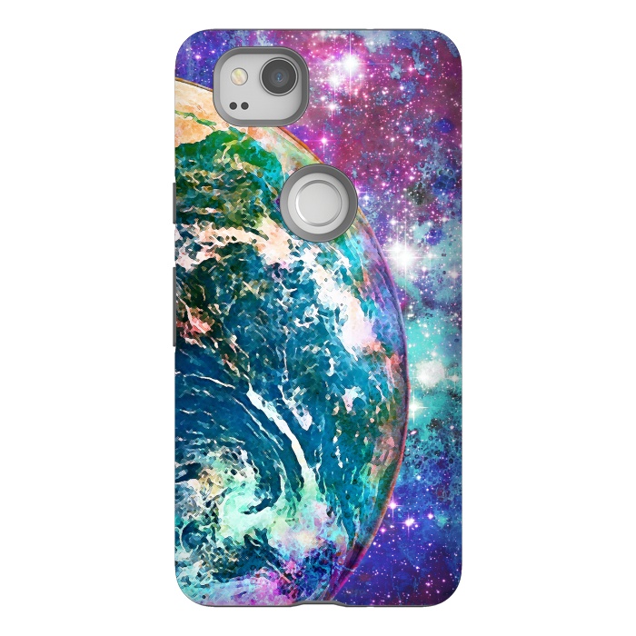 Pixel 2 StrongFit Colorful psychedelic Earth in space by Oana 