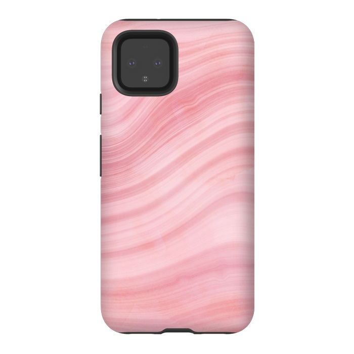 Pixel 4 StrongFit Light Pink Mermaid Waves Marble by  Utart