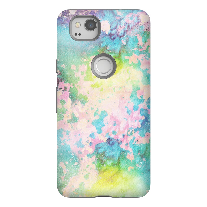 Pixel 2 StrongFit Colorful watercolor painted wall by Oana 
