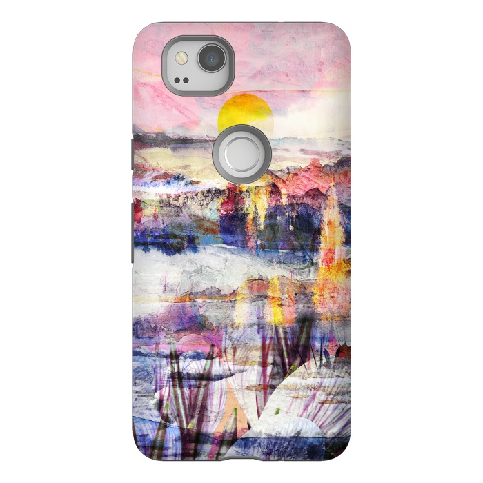 Pixel 2 StrongFit Colorful painted sunset landscape by Oana 