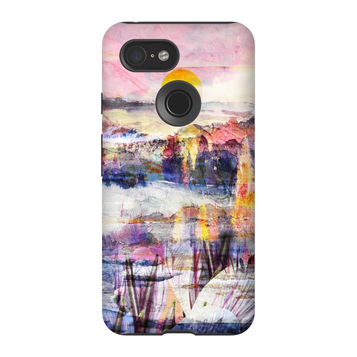 Pixel 3 StrongFit Colorful painted sunset landscape by Oana 