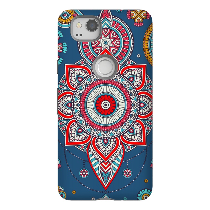 Pixel 2 StrongFit Blue Mandala Of The Indians  by ArtsCase