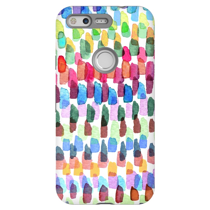 Pixel StrongFit Colorful Brushstrokes Stains  by Ninola Design