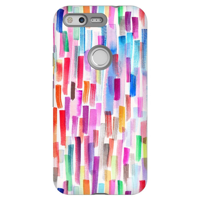 Pixel StrongFit Colorful Brushstrokes  by Ninola Design