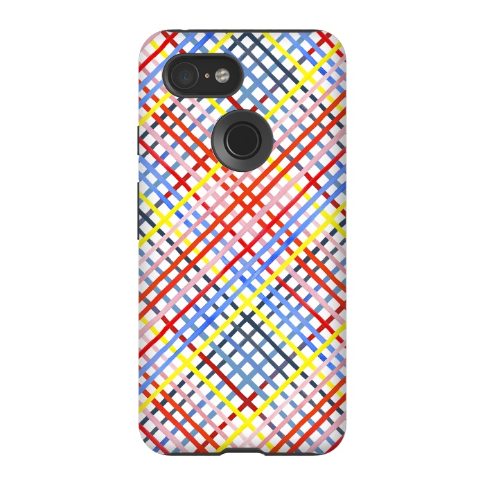 Pixel 3 StrongFit Gingham Vichy Multicolored by Ninola Design