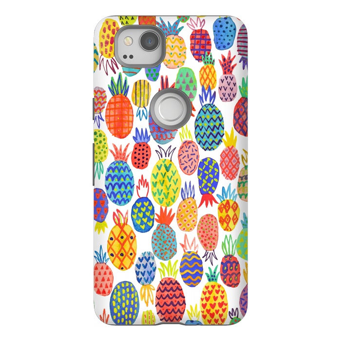 Pixel 2 StrongFit Cute Pineapples by Ninola Design