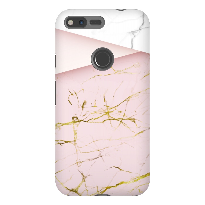 Pixel XL StrongFit pink marble print 2 by MALLIKA