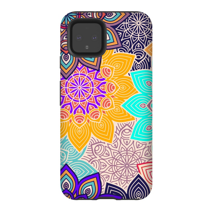 Pixel 4 StrongFit Repeated Tropical Mandalas by ArtsCase
