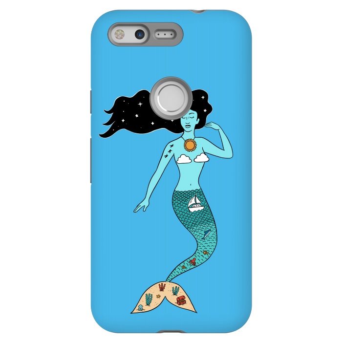 Pixel StrongFit Mermaid Nature Blue by Coffee Man