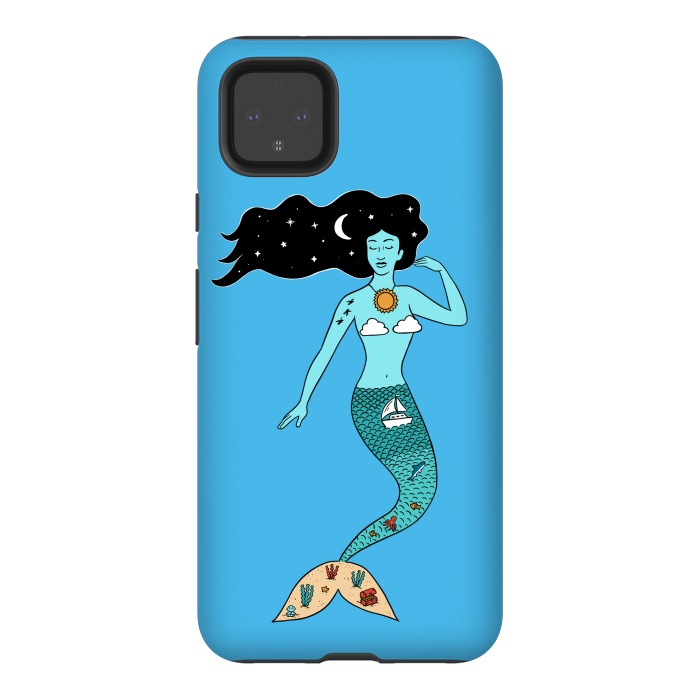 Pixel 4XL StrongFit Mermaid Nature Blue by Coffee Man