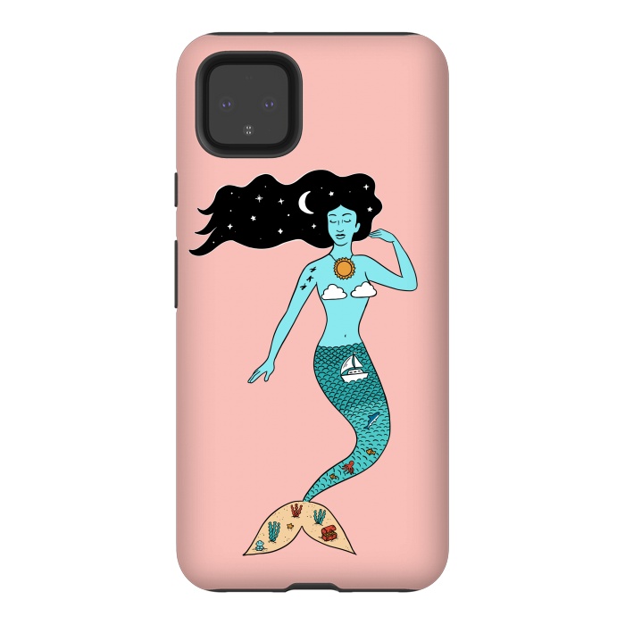 Pixel 4XL StrongFit Mermaid Nature Pink by Coffee Man