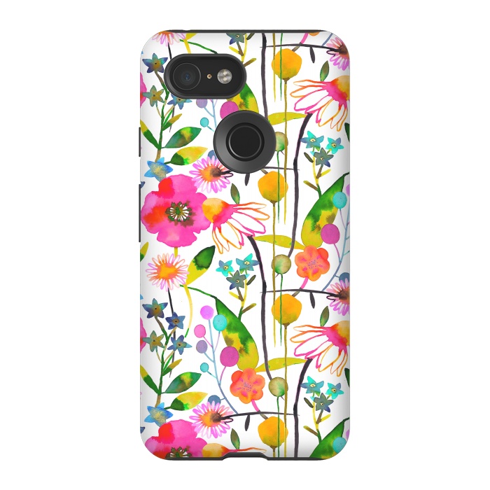Pixel 3 StrongFit Happy Spring Flowers by Ninola Design