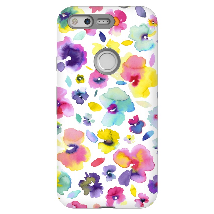 Pixel StrongFit Watercolor Tropical Flowers by Ninola Design