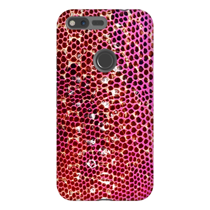 Pixel XL StrongFit Gradient pink red snake skin pattern by Oana 