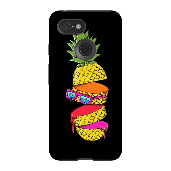 Pixel 3 StrongFit Pineapple colors Black by Coffee Man