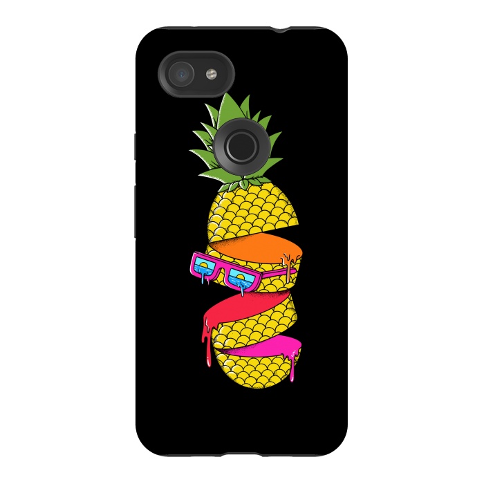 Pixel 3AXL StrongFit Pineapple colors Black by Coffee Man