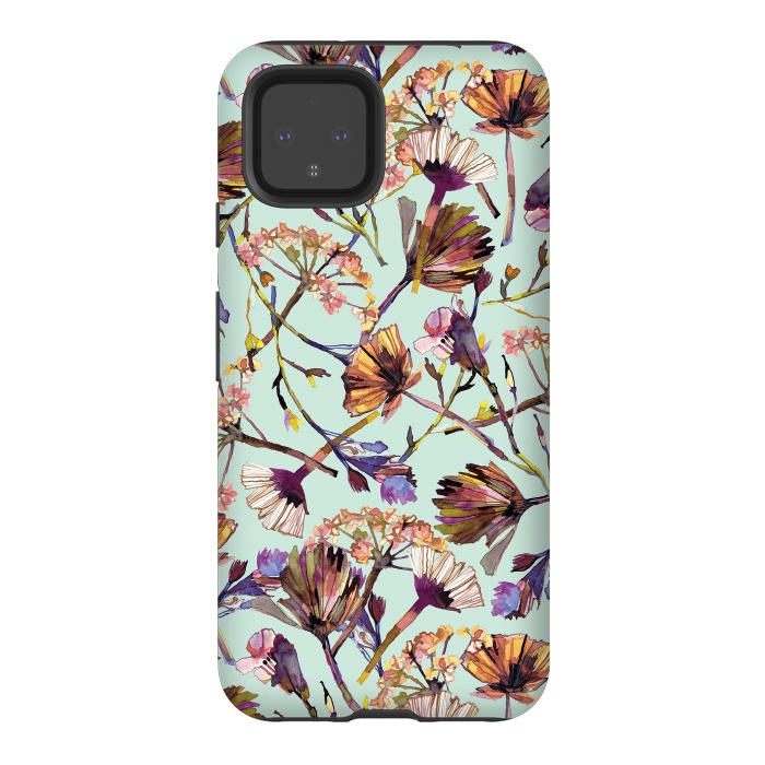 Pixel 4 StrongFit Dry Spring Flowers by Ninola Design