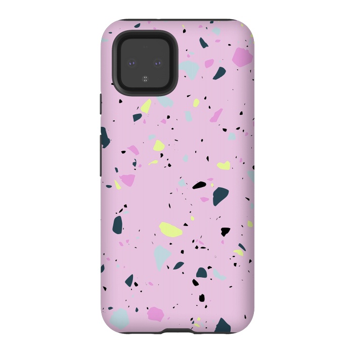 Pixel 4 StrongFit Terrazo Pink by Ninola Design