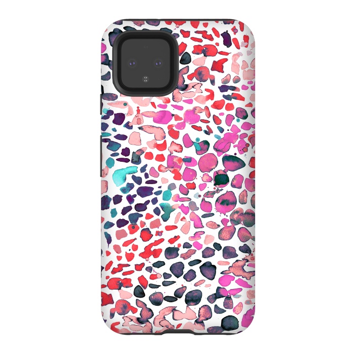 Pixel 4 StrongFit Speckled Painting Pink by Ninola Design