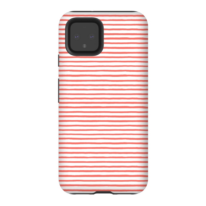 Pixel 4 StrongFit Marker Stripes Coral by Ninola Design
