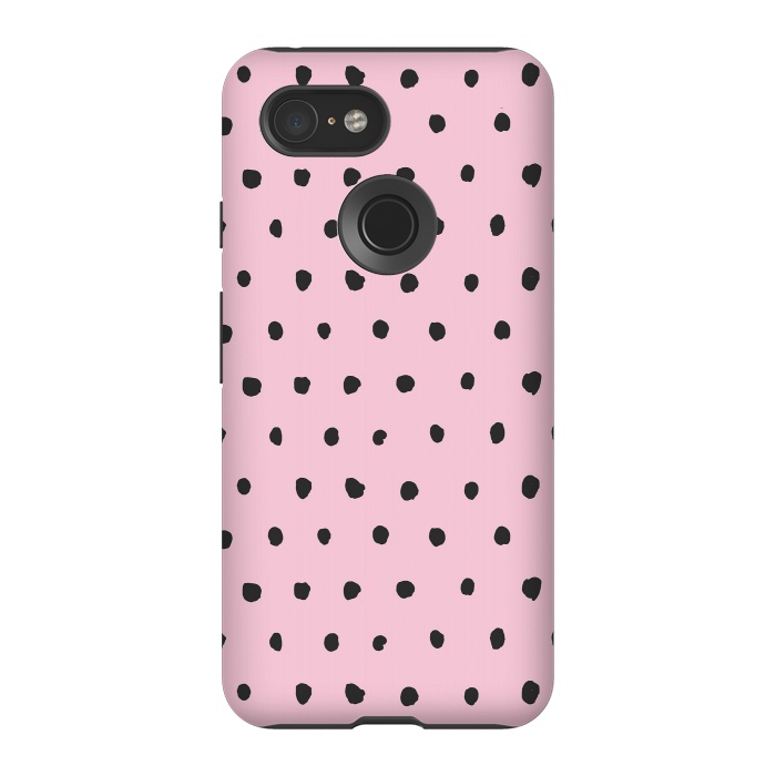 Pixel 3 StrongFit Artsy Dots Pink by Ninola Design