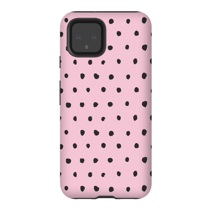 Pixel 4 StrongFit Artsy Dots Pink by Ninola Design