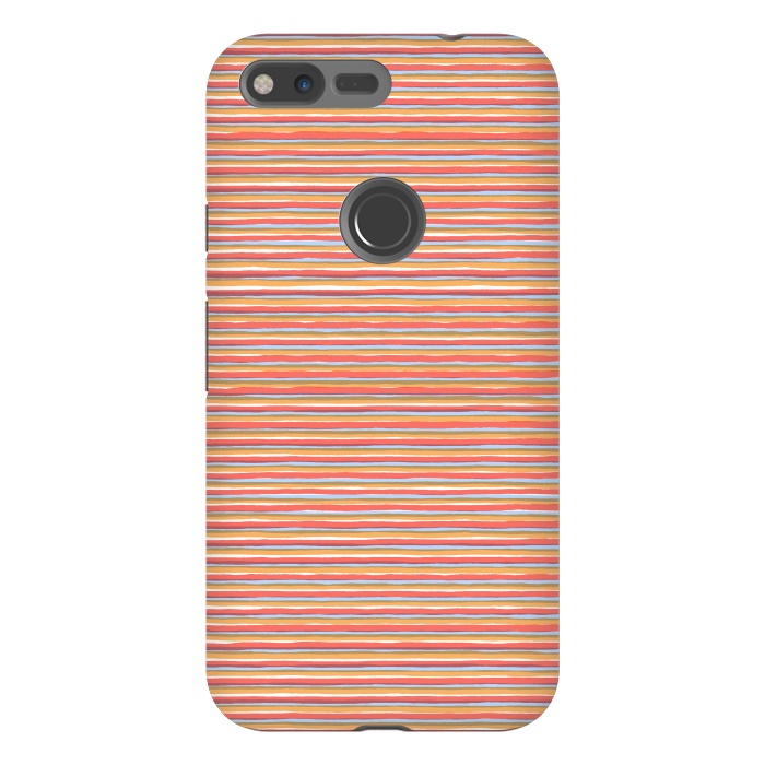 Pixel XL StrongFit Multi Marker Stripes Summer Coral by Ninola Design