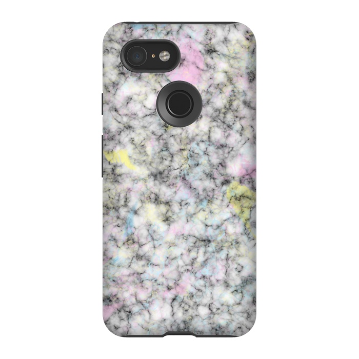 Pixel 3 StrongFit Watercolor Strokes on Marble by Ninola Design