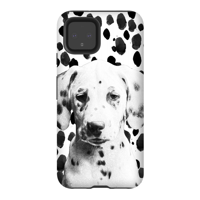 Pixel 4 StrongFit Cute dalmatian puppy and ink spots by Oana 