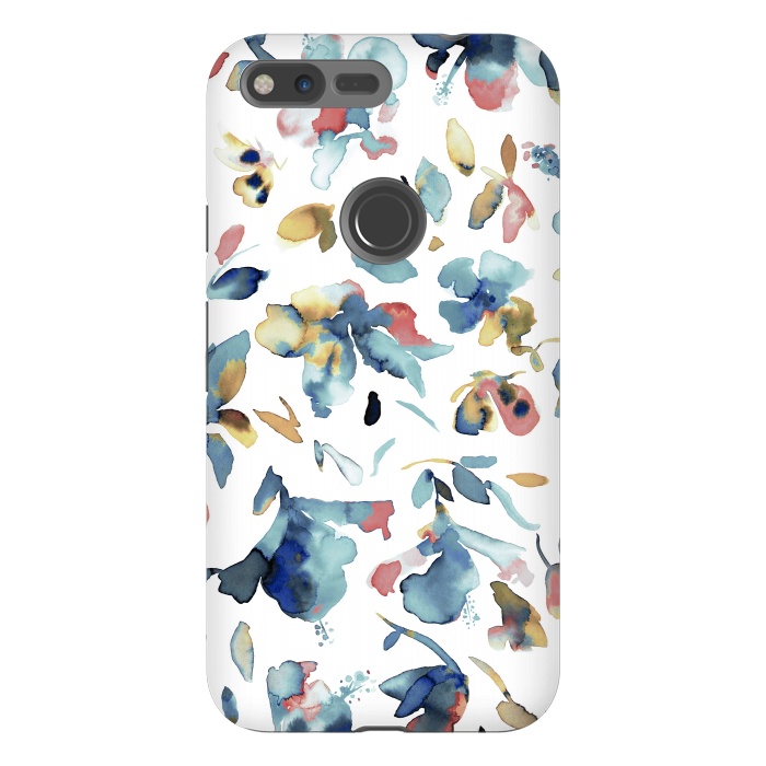 Pixel XL StrongFit Watery Blue Hibiscus by Ninola Design