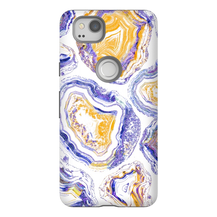 Pixel 2 StrongFit Agate gemstone marble colorful painting by Oana 