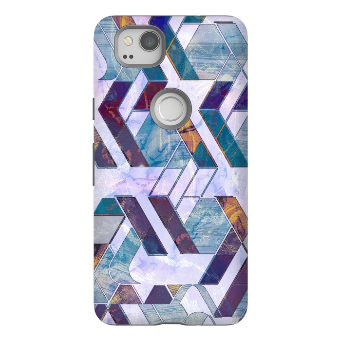 Pixel 2 StrongFit Pastel geometric marble tiles by Oana 