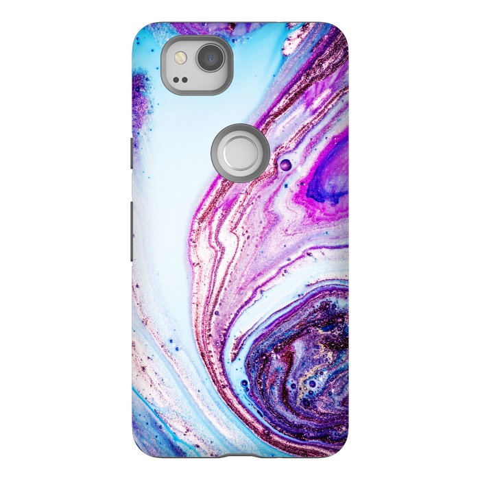 Pixel 2 StrongFit Watercolors In Blue And Purple  by ArtsCase