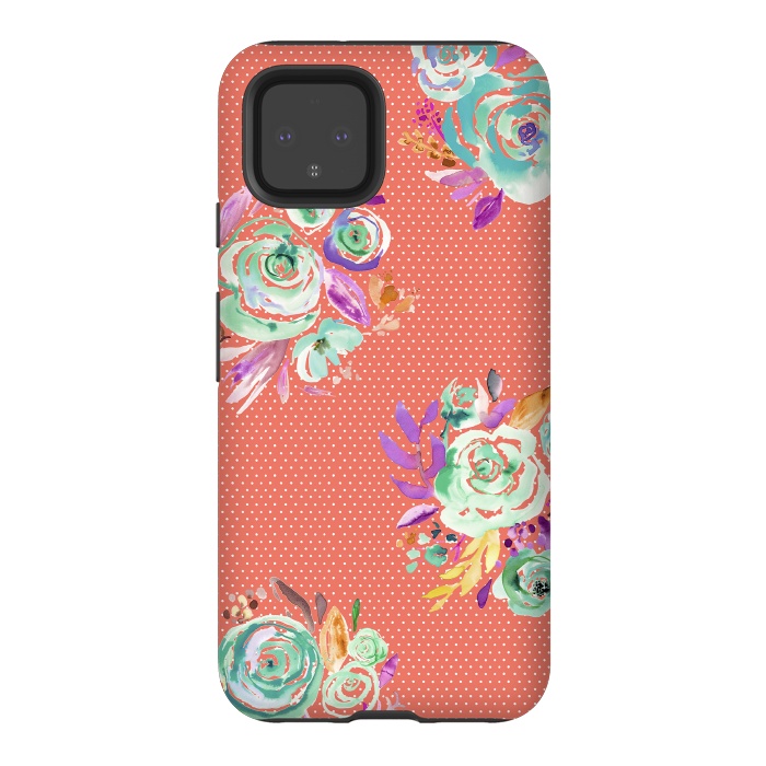 Pixel 4 StrongFit Red Sweet Roses Bouquet by Ninola Design