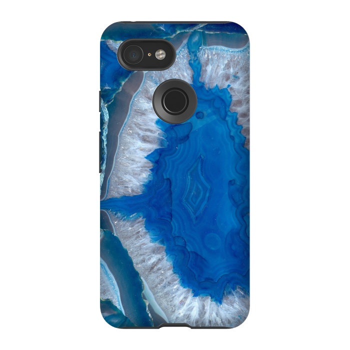 Pixel 3 StrongFit Blue Gemstone Geode by Andrea Haase