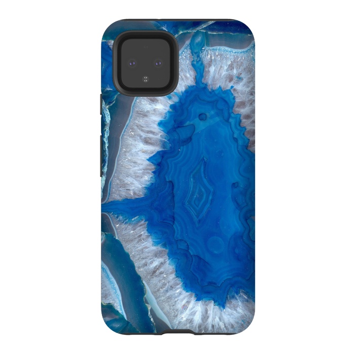 Pixel 4 StrongFit Blue Gemstone Geode by Andrea Haase