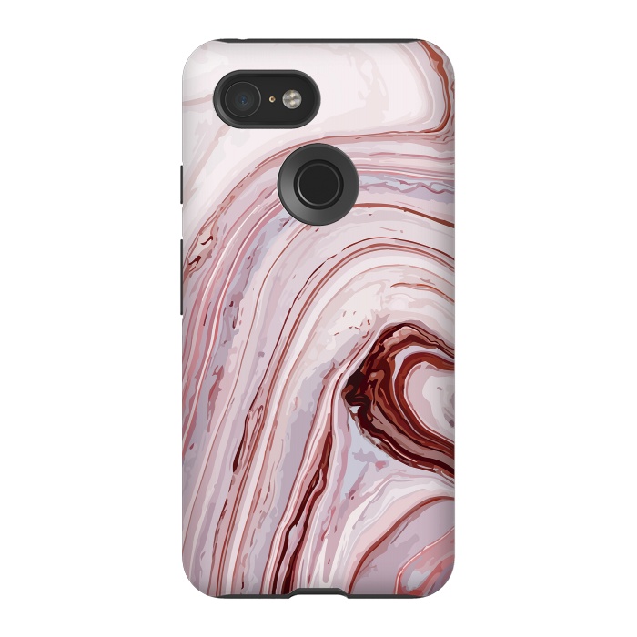 Pixel 3 StrongFit Liquid Pink Marble by ArtsCase