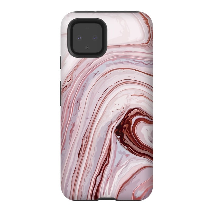 Pixel 4 StrongFit Liquid Pink Marble by ArtsCase