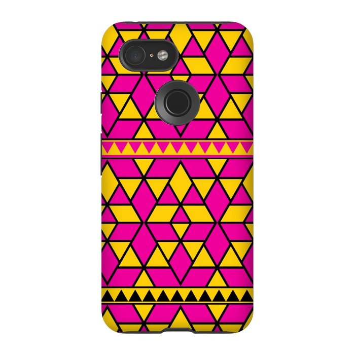 Pixel 3 StrongFit pink yellow triangle by TMSarts