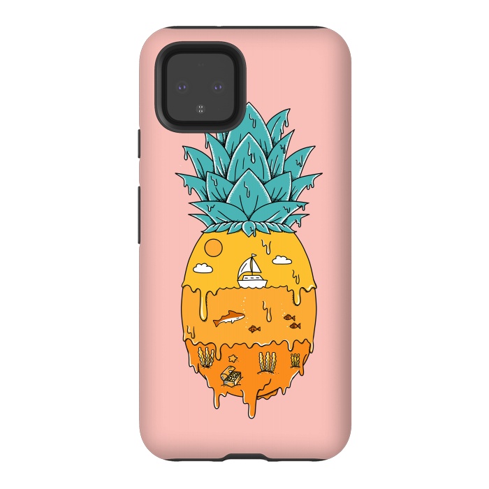 Pixel 4 StrongFit Pineapple Landscape pink by Coffee Man