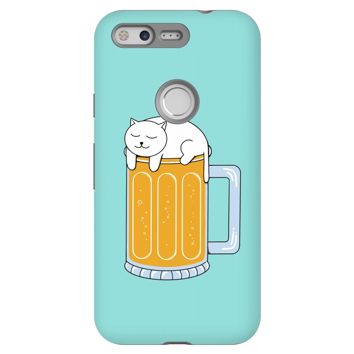Pixel StrongFit Cat Beer Green by Coffee Man
