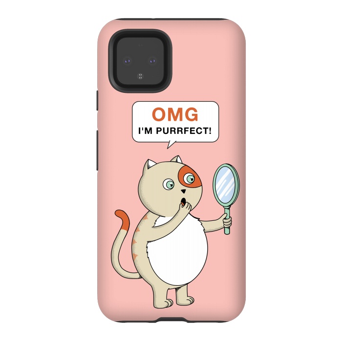 Pixel 4 StrongFit Cat Perfect Pink by Coffee Man