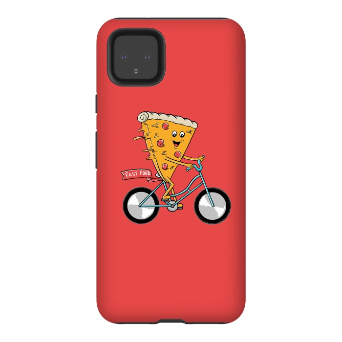 Pixel 4XL StrongFit Pizza Fast Food Red by Coffee Man