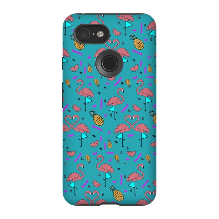 Pixel 3 StrongFit Flamingos In Fashionable Summer by ArtsCase