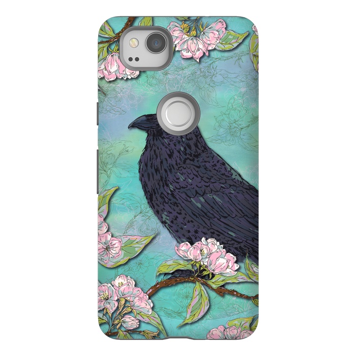 Pixel 2 StrongFit Raven & Apple Blossom by Lotti Brown