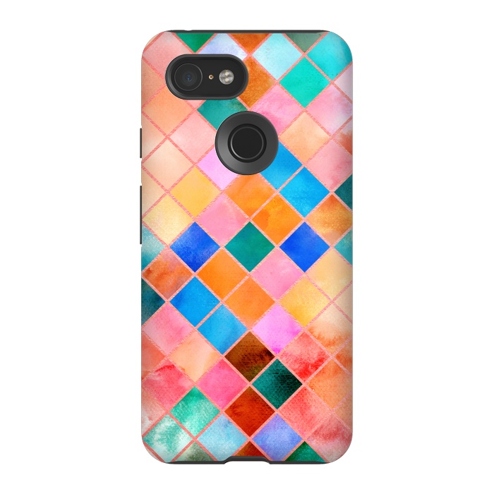 Pixel 3 StrongFit Stylish Watercolor Pattern by Art Design Works