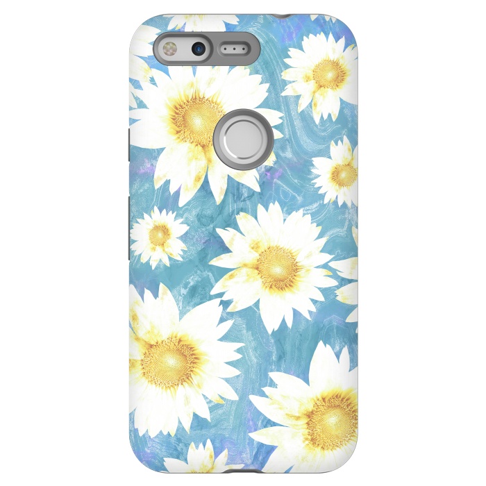 Pixel StrongFit Pastel sunflowers and blue  pattern by Oana 