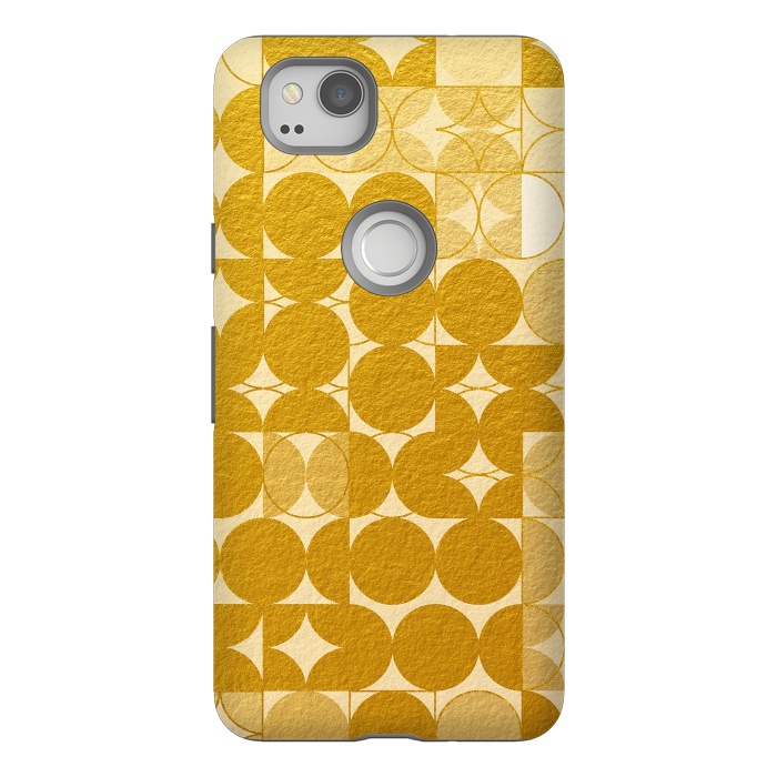 Pixel 2 StrongFit Mid Century Gold Geometric by Art Design Works